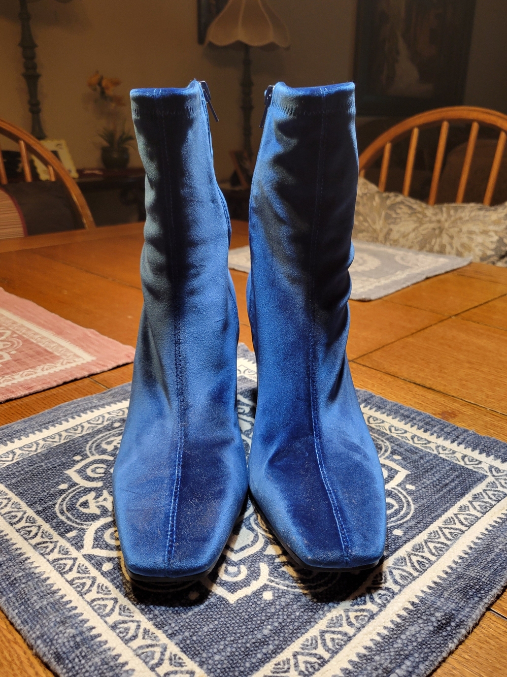 Steve Madden Vinka Rich Blue Velvet Booties